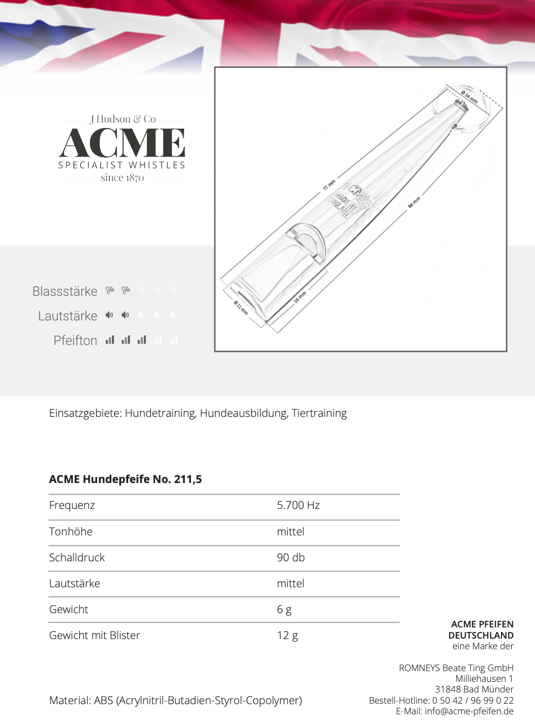 ACME Hundepfeife 211,5